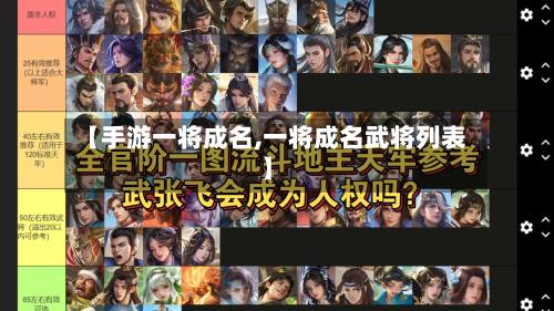 【手游一将成名,一将成名武将列表】-第2张图片