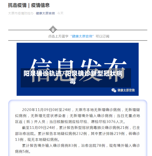 阳泉确诊轨迹/阳泉确诊新型冠状病毒