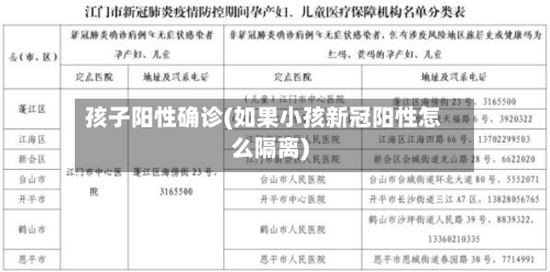 孩子阳性确诊(如果小孩新冠阳性怎么隔离)-第2张图片