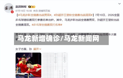 马龙新增确诊/马龙新闻网
