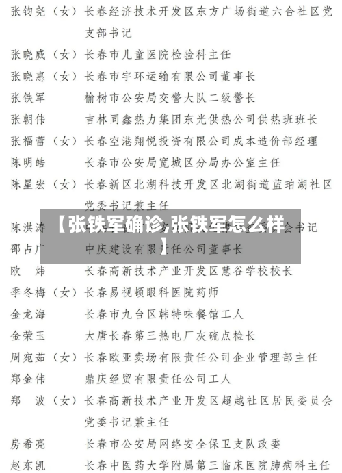 【张铁军确诊,张铁军怎么样】-第2张图片